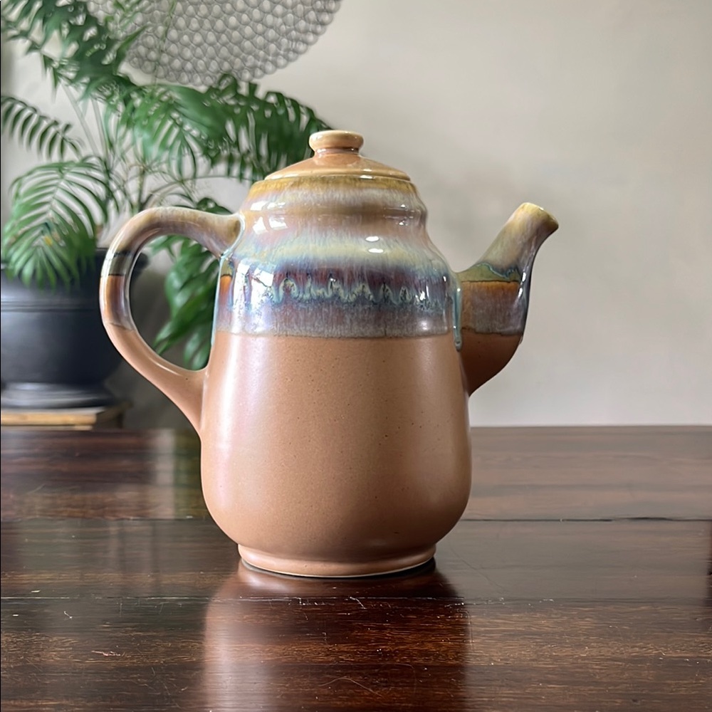 Crafted in Mexico by Rodolfo Padilla Brown and Blue Ceramic Coffee or Teapot